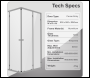 Sealey DH299 Baridi Corner Shower Entry Enclosure 900 x 900 x 1850mm with 6mm Tempered Glass - Chrome