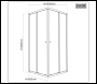 Sealey DH300 Corner Shower Entry Enclosure 1000 x 800 x 1850mm with 6mm Tempered Glass - Chrome