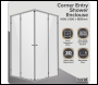 Sealey DH300 Corner Shower Entry Enclosure 1000 x 800 x 1850mm with 6mm Tempered Glass - Chrome