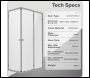 Sealey DH300 Corner Shower Entry Enclosure 1000 x 800 x 1850mm with 6mm Tempered Glass - Chrome