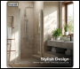 Sealey DH303 Pivot Shower Door 800 x 1850mm, 6mm Tempered Glass, Reversible - Chrome