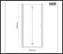 Sealey DH305 Bi-Fold Shower Door 800 x 1850mm, 6mm Tempered Glass, Reversible - Chrome