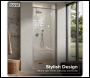 Sealey DH306 Hinged Shower Door 800 x 1850mm, 6mm Tempered Glass, Reversible - Chrome