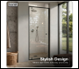 Sealey DH307 Hinged Shower Door 800 x 1850mm, 6mm Tempered Glass, Reversible - Black