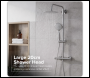 Sealey DH314 Thermostatic Shower Mixer Set, 20cm Round Head, Adjustable Rail - Chrome