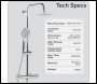 Sealey DH314 Thermostatic Shower Mixer Set, 20cm Round Head, Adjustable Rail - Chrome