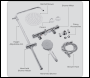 Sealey DH314 Thermostatic Shower Mixer Set, 20cm Round Head, Adjustable Rail - Chrome