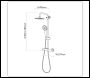 Sealey DH315 Thermostatic Shower Mixer Set, 20cm Round Head, Adjustable Rail - Black
