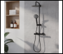 Sealey DH315 Thermostatic Shower Mixer Set, 20cm Round Head, Adjustable Rail - Black