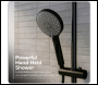 Sealey DH315 Thermostatic Shower Mixer Set, 20cm Round Head, Adjustable Rail - Black