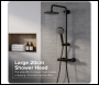 Sealey DH315 Thermostatic Shower Mixer Set, 20cm Round Head, Adjustable Rail - Black