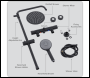 Sealey DH315 Thermostatic Shower Mixer Set, 20cm Round Head, Adjustable Rail - Black