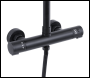 Sealey DH315 Thermostatic Shower Mixer Set, 20cm Round Head, Adjustable Rail - Black