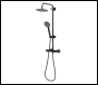 Sealey DH315 Thermostatic Shower Mixer Set, 20cm Round Head, Adjustable Rail - Black