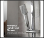 Sealey DH317 Thermostatic Shower Mixer Set, 20x20cm Square Head, Adjustable Rail - Black