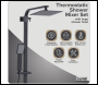 Sealey DH317 Thermostatic Shower Mixer Set, 20x20cm Square Head, Adjustable Rail - Black