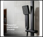 Sealey DH317 Thermostatic Shower Mixer Set, 20x20cm Square Head, Adjustable Rail - Black