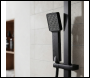 Sealey DH317 Thermostatic Shower Mixer Set, 20x20cm Square Head, Adjustable Rail - Black