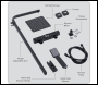 Sealey DH317 Thermostatic Shower Mixer Set, 20x20cm Square Head, Adjustable Rail - Black
