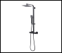 Sealey DH317 Thermostatic Shower Mixer Set, 20x20cm Square Head, Adjustable Rail - Black