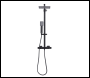 Sealey DH317 Thermostatic Shower Mixer Set, 20x20cm Square Head, Adjustable Rail - Black