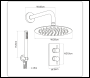 Sealey DH319 Concealed Thermostatic Shower Set, 20cm Round Head & Hand Shower - Black