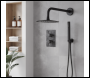 Sealey DH319 Concealed Thermostatic Shower Set, 20cm Round Head & Hand Shower - Black