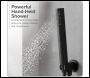 Sealey DH319 Concealed Thermostatic Shower Set, 20cm Round Head & Hand Shower - Black