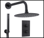 Sealey DH319 Concealed Thermostatic Shower Set, 20cm Round Head & Hand Shower - Black