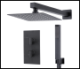 Sealey DH321 Concealed Thermostatic Shower Set 20 x 20cm Square Head & Hand Shower - Black