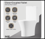 Sealey DH332 Baridi Close-Coupled Toilet with Soft Close Seat, Dual Flush Cistern & Rimless Flush – White