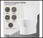 Sealey DH333 Baridi Close-Coupled Toilet with Soft Close Seat, Dual Flush Cistern & Rimless Flush – White