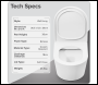 Sealey DH335 Wall Hung Toilet with Soft Close Seat & Rimless Flush – White