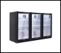 Sealey DH336 Baridi Back Bar Drinks Fridge/Cooler with Triple Hinged Door & Security Lock 307L - Black