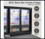 Sealey DH337 Baridi Back Bar Drinks Fridge/Cooler with Triple Sliding Door 307L - Black