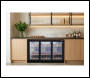 Sealey DH337 Baridi Back Bar Drinks Fridge/Cooler with Triple Sliding Door & Security Lock 307L - Black