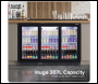 Sealey DH337 Baridi Back Bar Drinks Fridge/Cooler with Triple Sliding Door 307L - Black