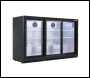 Sealey DH337 Baridi Back Bar Drinks Fridge/Cooler with Triple Sliding Door & Security Lock 307L - Black