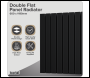 Sealey DH347 Baridi Horizontal Radiator Contemporary Double Flat Panel Design 600 x 1190mm – Black