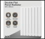 Sealey DH349 Baridi Horizontal Radiator Contemporary Double Flat Panel Design 600 x 560mm – White