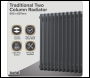 Sealey DH357 Baridi Horizontal Traditional 2 Column Radiator 600 x 607mm – Anthracite