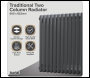 Sealey DH358 Baridi Horizontal Traditional 2 Column Radiator 600 x 832mm – Anthracite