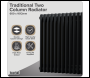 Sealey DH364 Baridi Horizontal Traditional 2 Column Radiator 600 x 1012mm – Black