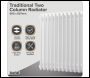 Sealey DH367 Baridi Horizontal Traditional 2 Column Radiator 600 x 607mm – White
