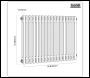 Sealey DH368 Baridi Horizontal Traditional 2 Column Radiator 600 x 832mm – White