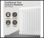 Sealey DH369 Baridi Horizontal Traditional 2 Column Radiator 600 x 1012mm – White