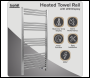 Sealey DH372 Baridi Electric Heated Towel Rail 1085 x 535mm with LED Display – Silver