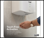 Sealey DH378 Baridi High Speed Hand Dryer with Auto Sensor 1400-1650W - White