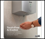 Sealey DH379 Baridi High Speed Hand Dryer with Auto-Sensor 1400-1650W - Silver