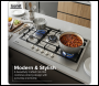 Sealey DH382 Baridi 90cm Gas Hob Stainless Steel with 5 Burners, Cast Iron Supports & Auto Ignition 11kW